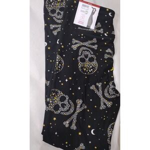 NWT NOBO Juniors Women's M 7/9 Skull Themed  High Rise Leggings Ankle Length